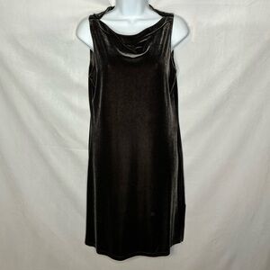 Vintage Soda Blu Brown Velvet Mini Dress size Medium GUC